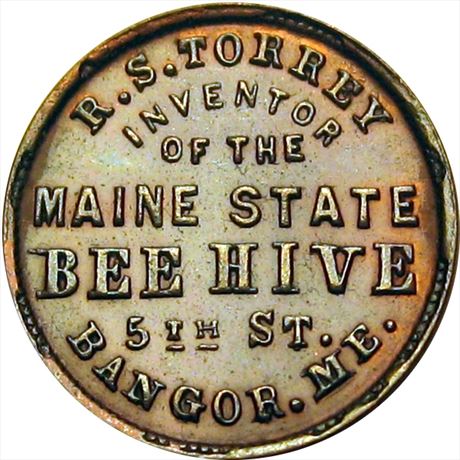 234  -  ME100A-1a  R6  AU+ Bangor Maine Civil War token