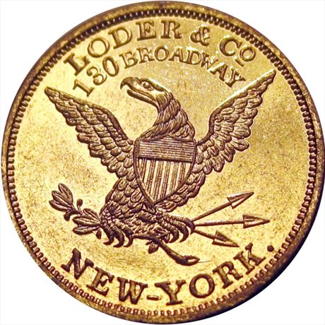 712  -  MILLER NY  475A    MS63  New York Merchant token