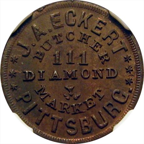 464  -  PA765D-1a  R9 NGC MS64 Pittsburgh Pennsylvania Civil War token
