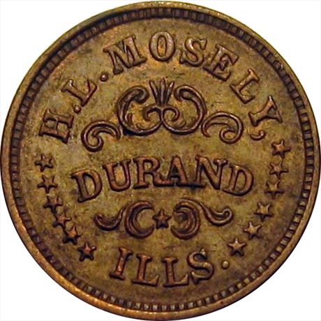 171  -  IL225A-1a  R3  EF+ Durand Illinois Civil War token