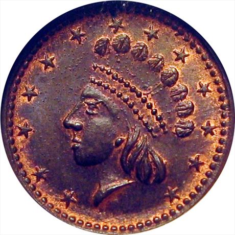 28  -   51/334 a  R1 NGC MS65  Patriotic Civil War token
