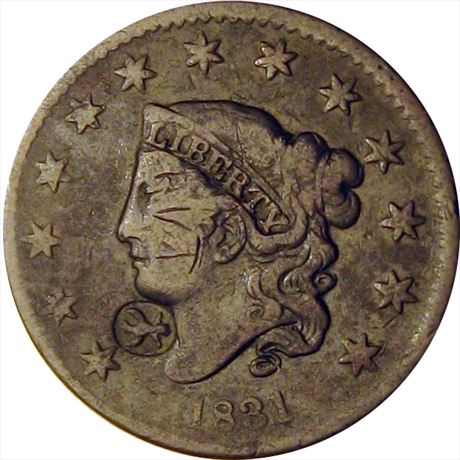 540  -  (Eagle) raised in a circular depression on 1831 Large Cent