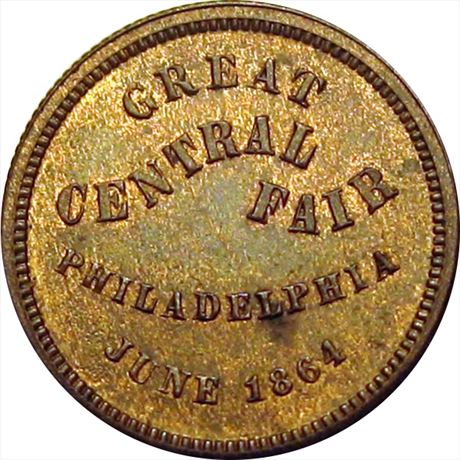 454  -  PA750L-1a  R1  MS63 Philadelphia Pennsylvania Civil War token