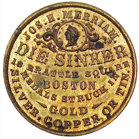 677  -  MILLER MA  68    MS63 Merriam Boston Massachusetts Merchant token
