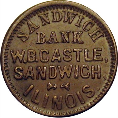 178  -  IL775B-2a  R2  EF+ Sanwich Illinois Civil War token