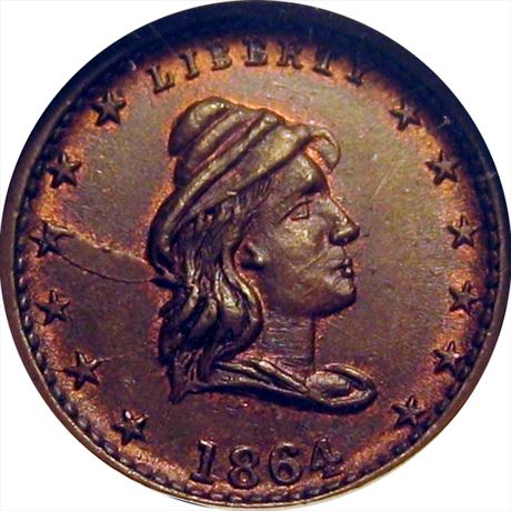 25  -   47/332 a  R1 NGC MS66  Patriotic Civil War token