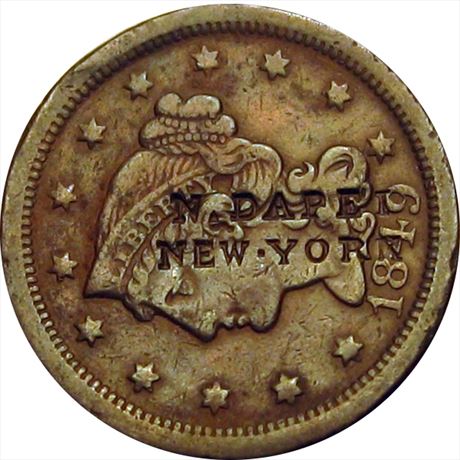 539  -  N. DAPEI / NEW-YORK on the obverse and an 1849 Large Cent