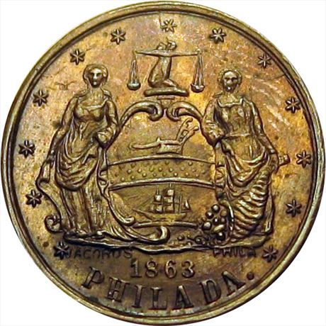 456  -  PA750M-2a  R5  AU Philadelphia Pennsylvania Civil War token