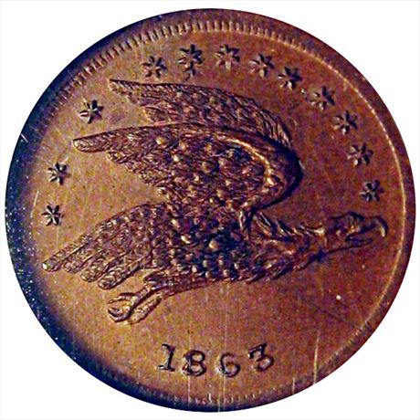 76  -  156/524 a  R8 NGC MS65  Patriotic Civil War token