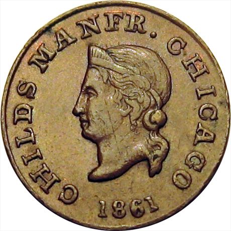157  -  IL150 J-11a  R7  EF Chicago Illinois Civil War token