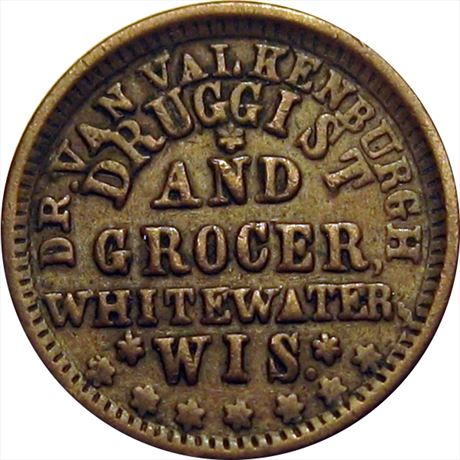 530  -  WI960D-2a  R6  VF+ Whitewater Wisconsin Civil War token