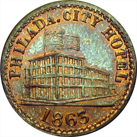 460  -  PA750Q-1a  R3  MS64 Philadelphia Pennsylvania Civil War token