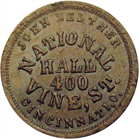 409  -  OH165GY-16a  R4  EF Cincinnati Ohio Civil War token