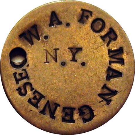 388  -  W. A. FORMAN GENESEO / NY on US Two Cent Piece