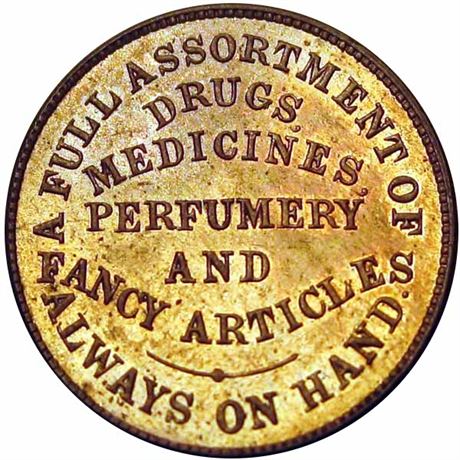 653  -  MILLER PA 509   MS63 Druggist Philadelphia Pennsylvania Merchant token