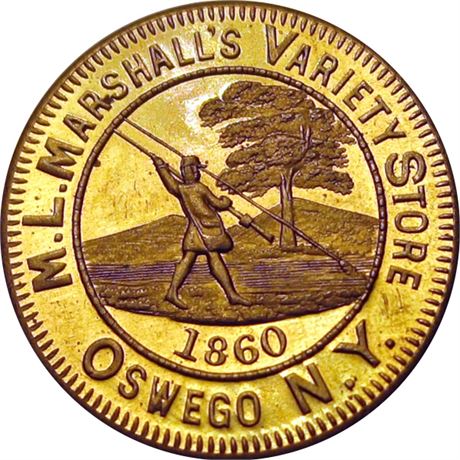 570  -  MILLER NY 1009   MS65 Coin Dealer New York Merchant token