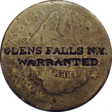 390  -  GLENS FALLS N.Y. / WARRANTED on  1812 Large Cent