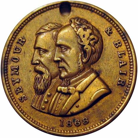 704  -  HS-1868-07   EF Horatio Seymour Political Campaign token