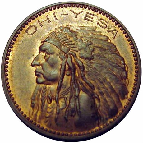 679  -  RULAU Pa Phl 114 MS64 Indian Chief Philadelphia Merchant token