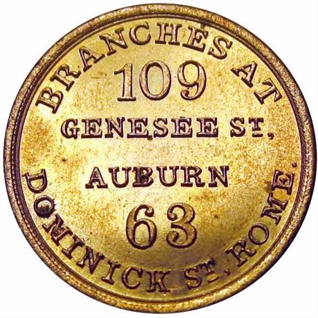 574  -  MILLER NY 1064   MS64 Utica New York Merchant token