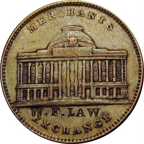 393  -  W. F. LAW on Hard Times token Low 98 / HT-294