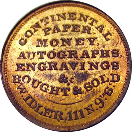 612  -  MILLER PA 230D MS63 Coin Dealer Philadelphia Pennsylvania Merchant token