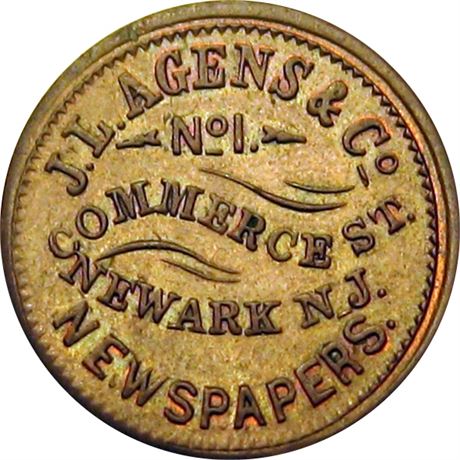 170  -  NJ555A-6a  R3  MS62 Newark New Jersey Civil War Store Card