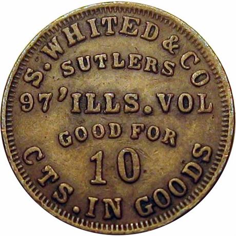 64  -  IL Q-10 C  R6  VF+ Illinois Civil War Sutler token