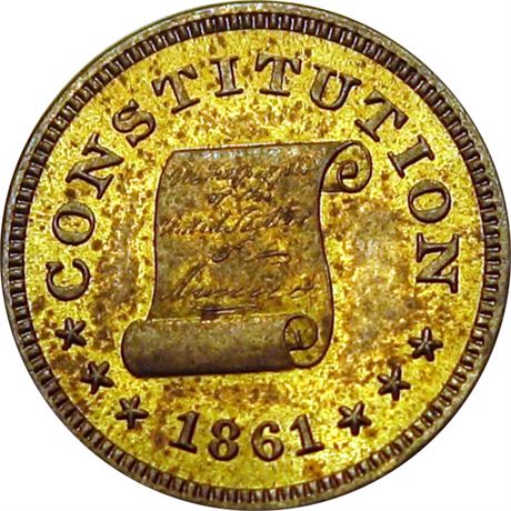 53  -  260/447 b  R7  MS64  Patriotic Civil War token