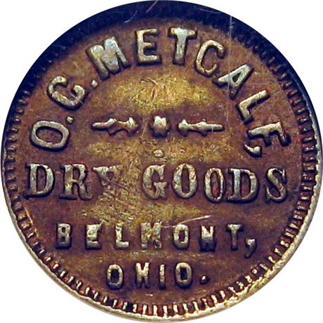 235  -  OH 70A-1a  R8 NGC VF35 BN Belmont Ohio Civil War Store Card