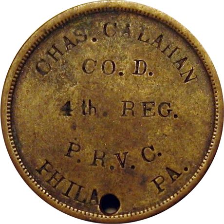 60  -  Civil War Soldiers ID Tag    FINE  Pennsylvania