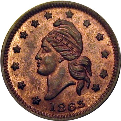 3  -    8/314 a  R1  MS63  Patriotic Civil War token