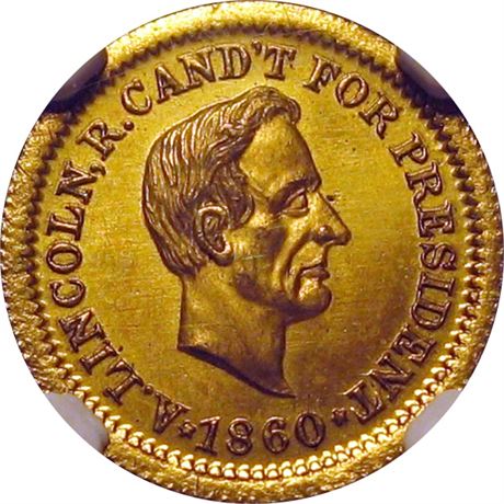 694  -  AL 1860-75  NGC MS66 Abraham Lincoln Political Campaign token