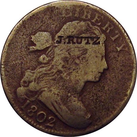 400  -  J. RUTZ on 1802 Large Cent