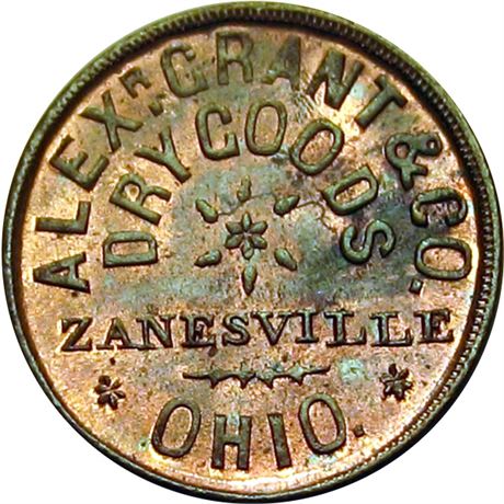 317  -  OH995E-1a  R3  MS63 Zanesville Ohio Civil War Store Card