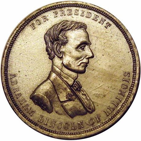 691  -  AL 1860-20   UNC Details Abraham Lincoln Political Campaign token