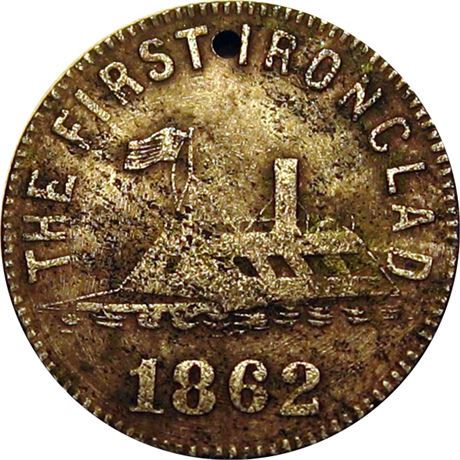 57  -  498/499 Iron  R8  EF  Patriotic Civil War token