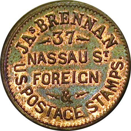186  -  NY630 I-1a  R3  MS63  New York Civil War Store Card