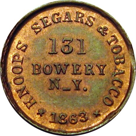 199  -  NY630AO-5a  R4  MS63  New York Civil War Store Card
