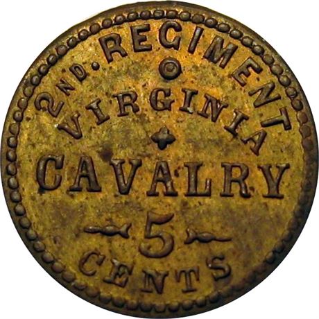 80  -  VA D- 5B  R7  MS63 Virginia Civil War Sutler token