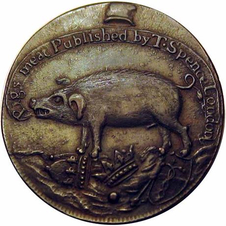 711  -  PM 1796-7   EF Pigs Meat Political Campaign token