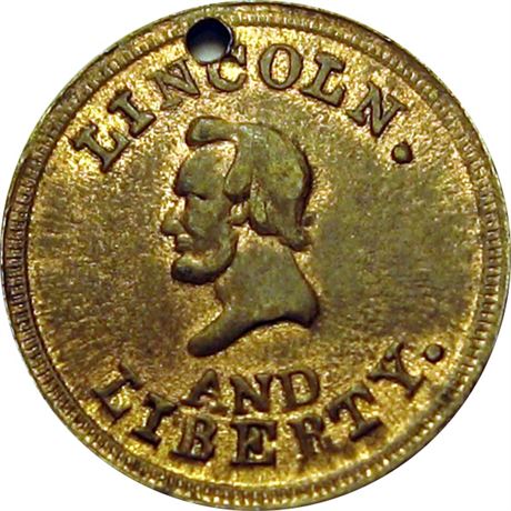 23  -  133/458 b  R5  AU+ Lincoln Patriotic Civil War token