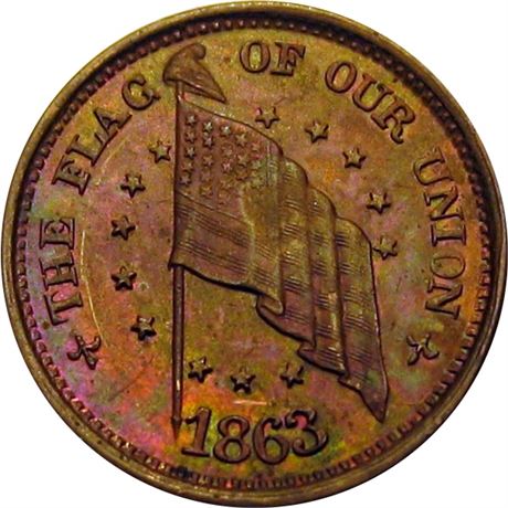 38  -  206/320 a  R1  MS63  Patriotic Civil War token
