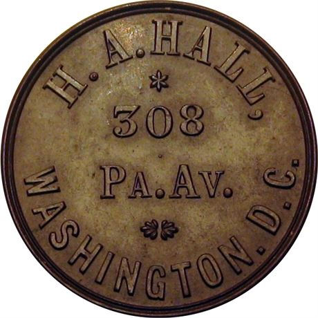 87  -  DC500A-1hb  R8  MS63 Washington District of Columbia Civil War Store Card