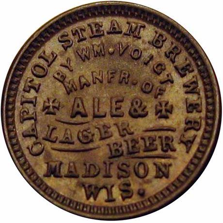 357  -  WI410L-1a  R6  MS63 Madison Wisconsin Civil War Store Card