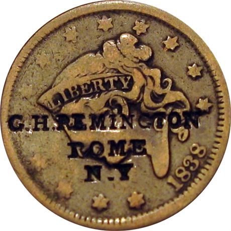 399  -  G. H. REMINGTON / ROME / N.Y on 1838 Large Cent
