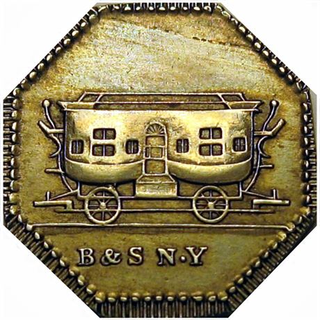510  -  LOW 370 / HT-298  R6  EF New York & Harlaem Railroad Hard Times token