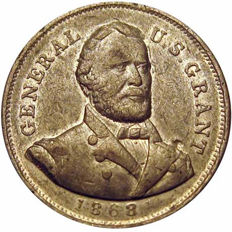 713  -  USG 1868-30   VF+ US Grant Political Campaign token