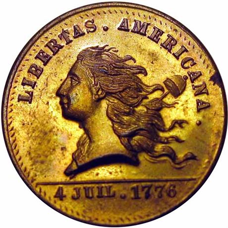 654  -  MILLER PA 526A   MS63 Libertas Americana Pennsylvania Merchant token