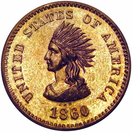 559  -  MILLER NY  820C   MS63 Smith Die Sinker Indian New York Merchant token